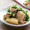 豆腐と豚肉とニラの炒め物