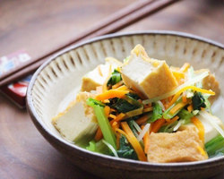 小松菜と水菜のカルシウムだし煮