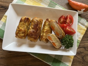 じゃが芋と人参のカレー肉巻き