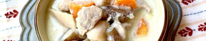 鶏むね肉と根菜のほっこり味噌豆乳クリーム煮